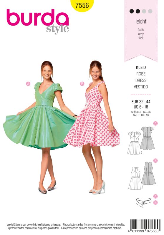 Schnittmuster Kleid Burda 7556