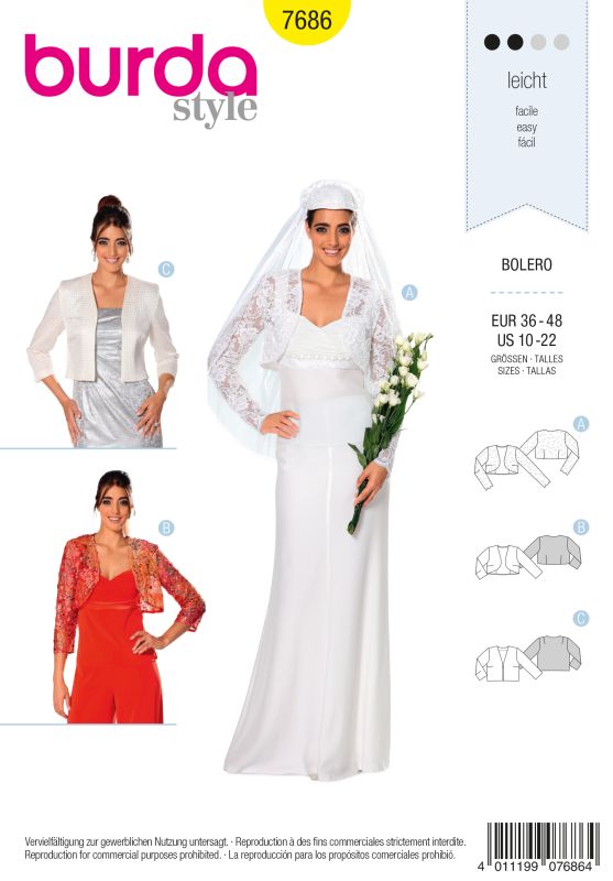Schnittmuster Bolero Burda 7686