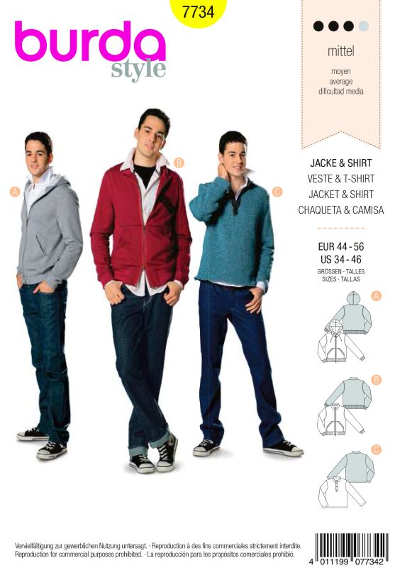 Schnittmuster Jacke / Shirt Burda 7734