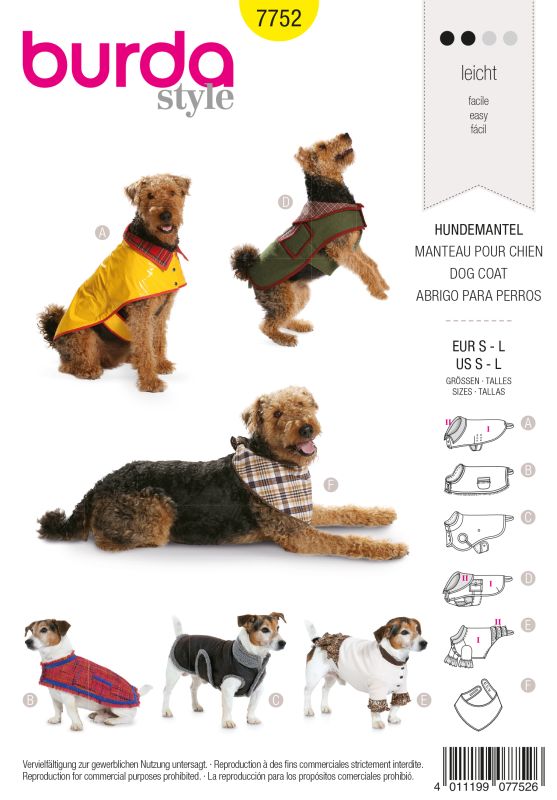 Schnittmuster Hundemantel Burda 7752
