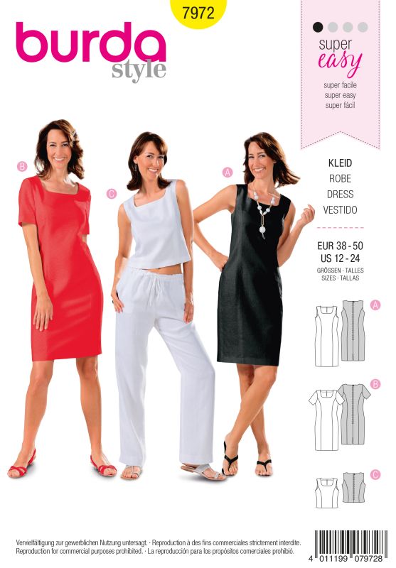 Schnittmuster Kleid Burda 7972