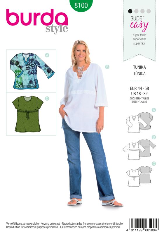 Schnittmuster Tunika Burda 8100