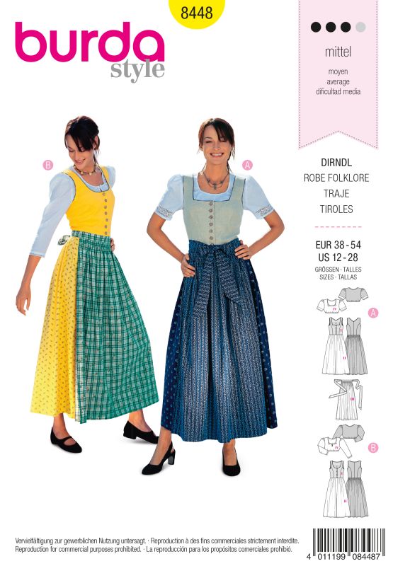 Schnittmuster Dirndl Burda 8448