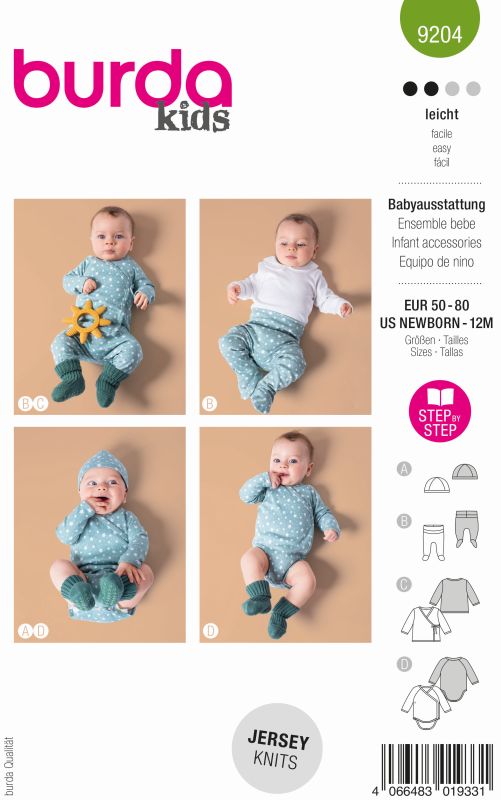 Schnittmuster babyausstattung Burda 9204