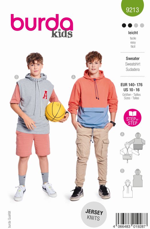 Schnittmuster sweater Burda 9213