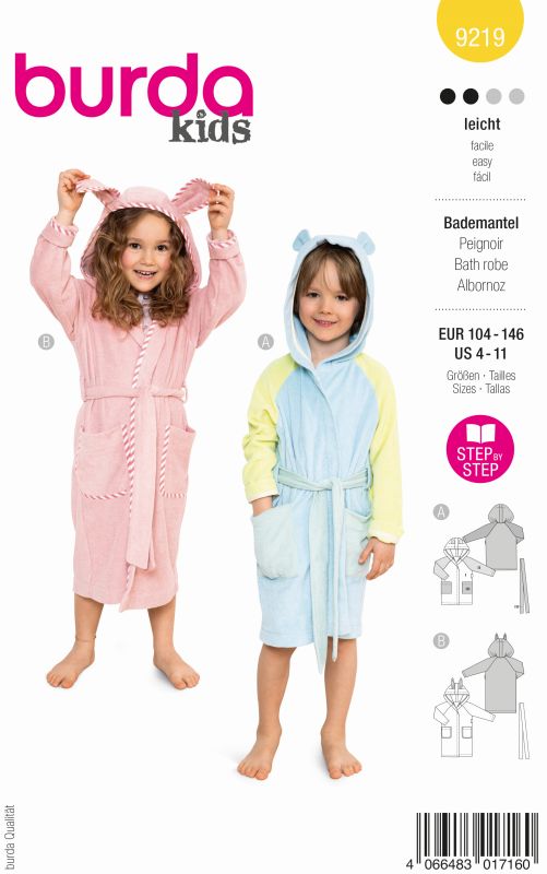 Schnittmuster Bademantel Burda 9219