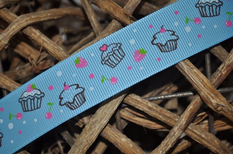 Ripsband *cupcakes* hellblau breit