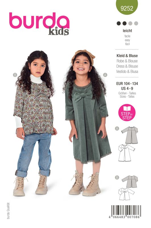 Schnittmuster Kleid  & Bluse Burda 9252