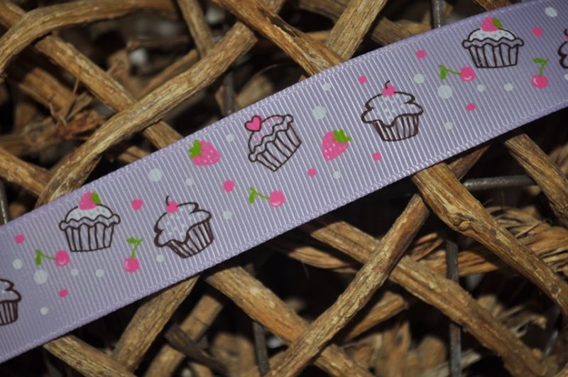 Ripsband *cupcakes* flieder breit