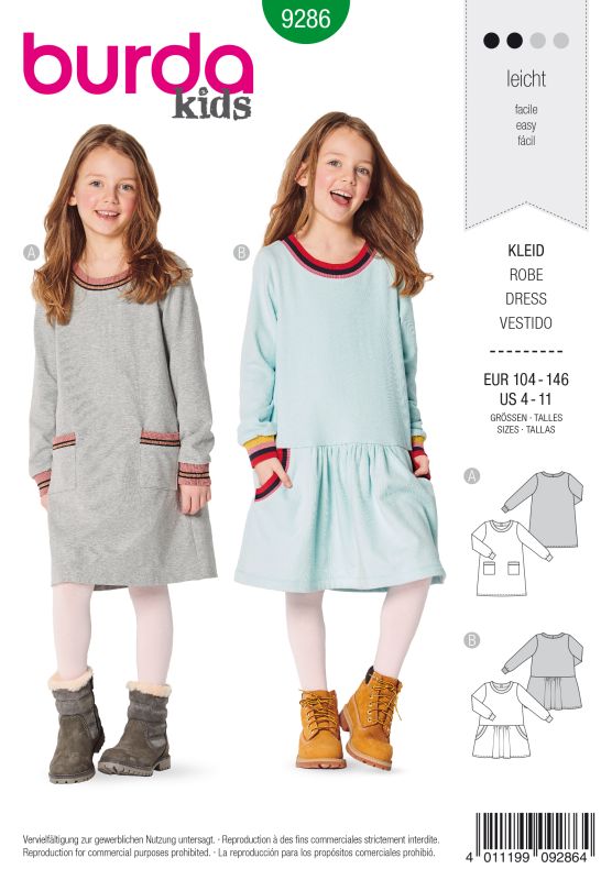Schnittmuster Kleid Burda 9286