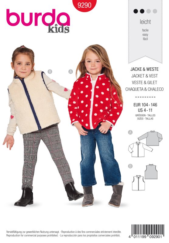 Schnittmuster Jacke Burda 9290