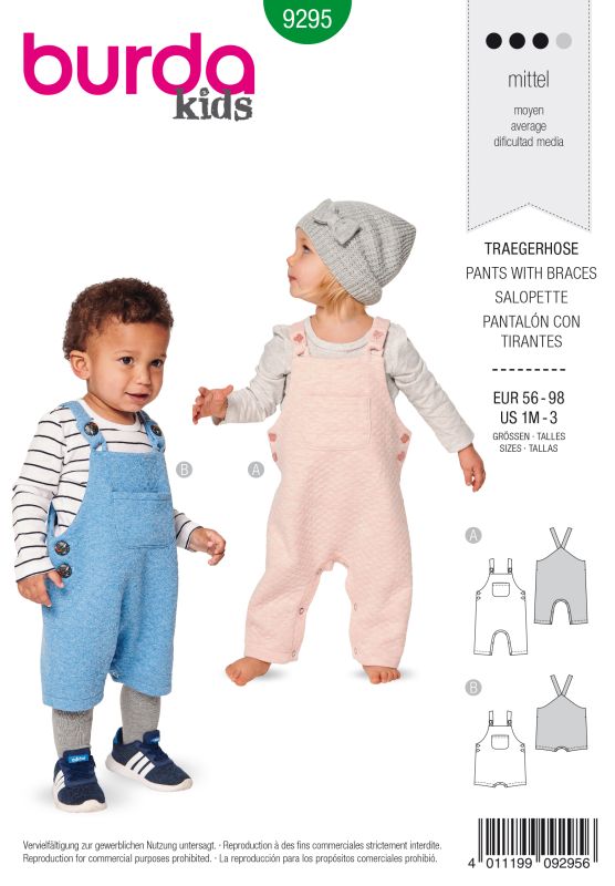 Schnittmuster Trägerhose Burda 9295