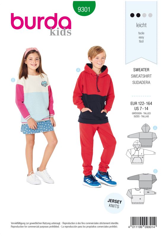 Schnittmuster Hoodie Burda 9301