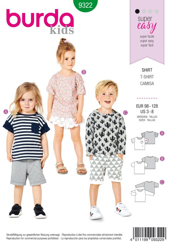 Schnittmuster Shirt Burda 9322