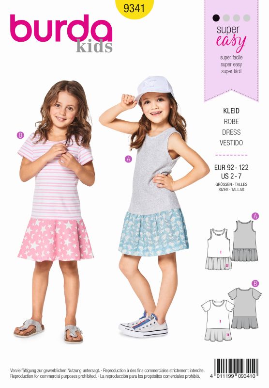 Schnittmuster Kleid Burda 9341