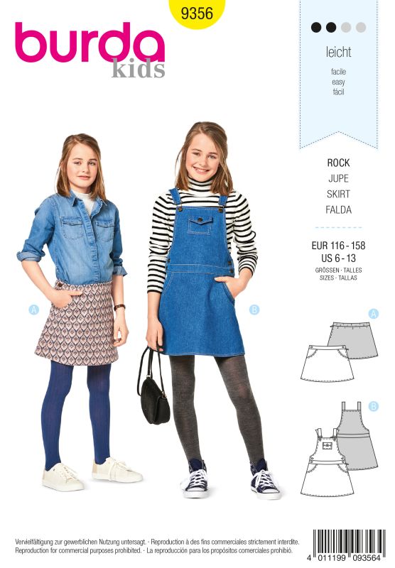 Schnittmuster Rock Burda 9356