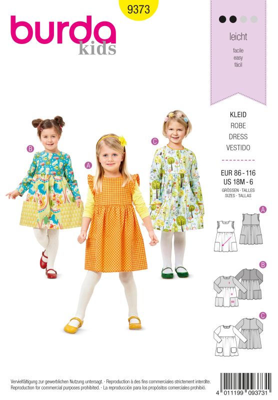 Schnittmuster Kleid Burda 9373