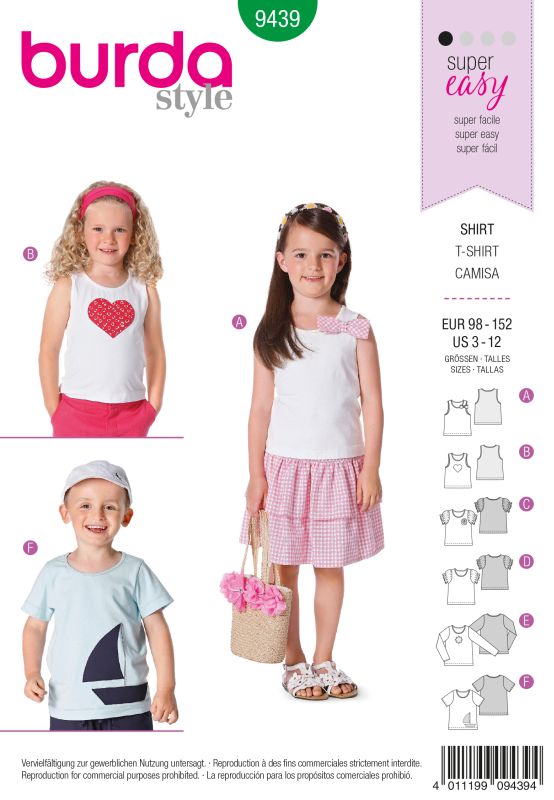 Schnittmuster Shirt Burda 9439