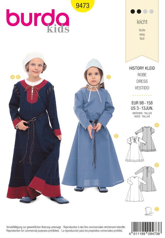 Schnittmuster Kleid History Burda 9473