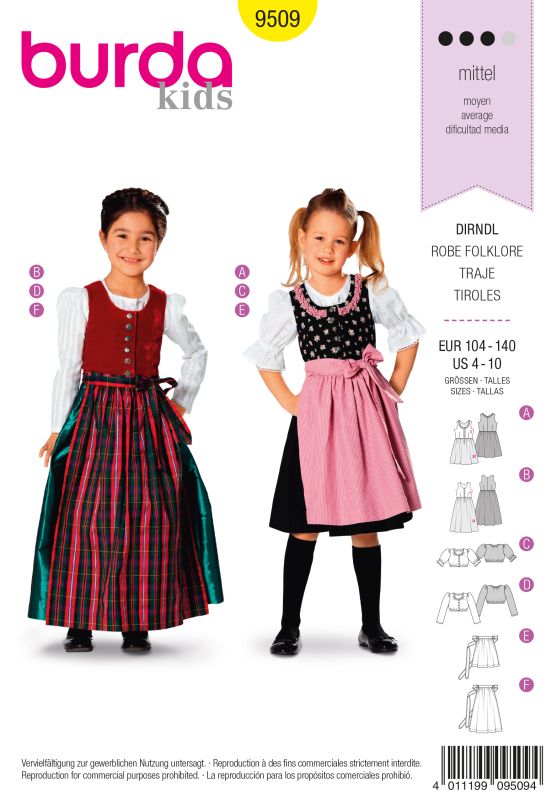 Schnittmuster Dirndl Burda 9509