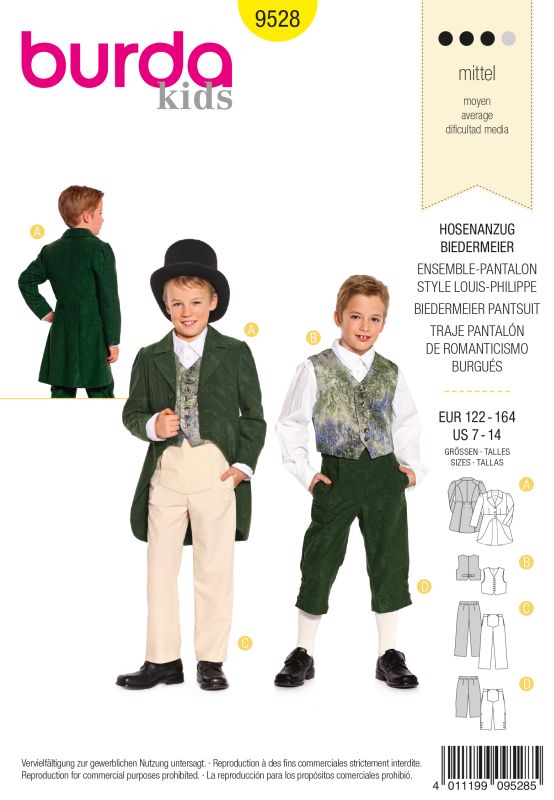 Schnittmuster Hosenanzug Biedermaier Burda 9528