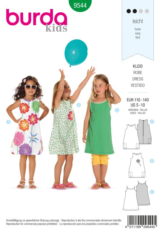 Schnittmuster Kleid Burda 9544