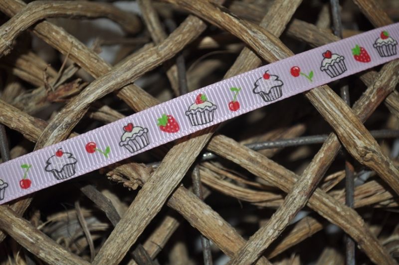 Ripsband *cupcakes* rosa schmal