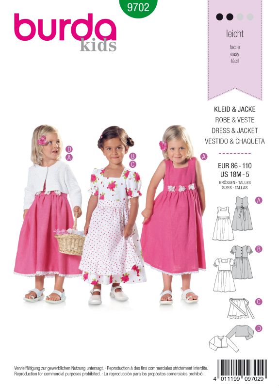 Schnittmuster Kleid + Jacke Burda 9702