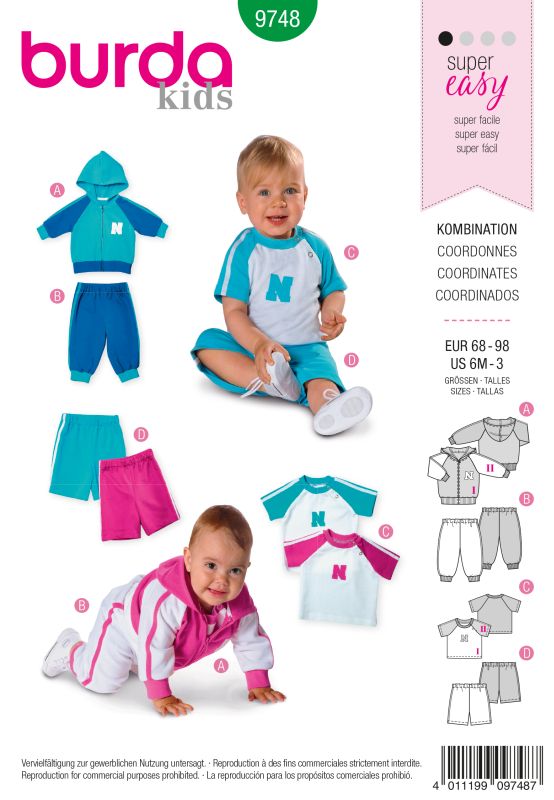 Schnittmuster Kombination Burda 9748