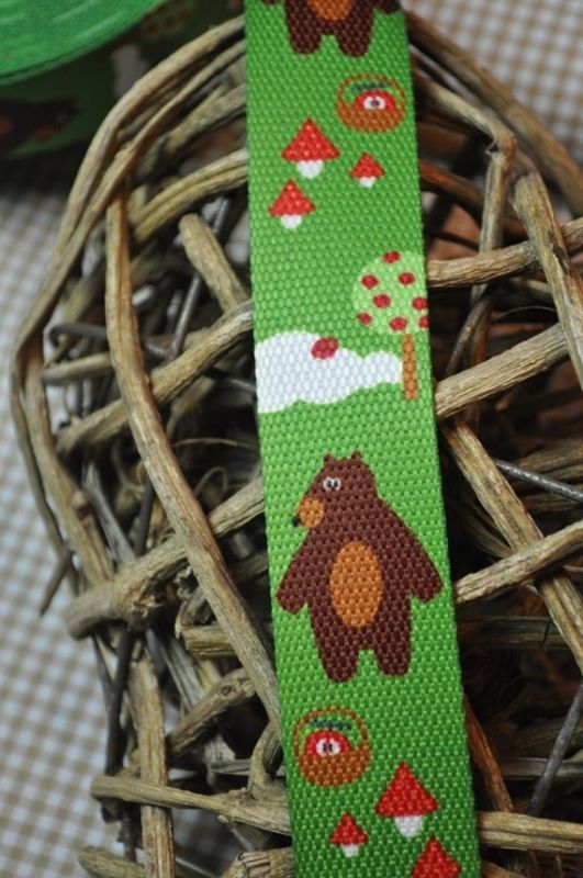 Gurtband Bär grün 30mm