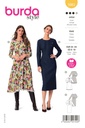 Schnittmuster Kleid mit Taillenbund und weitem oder engem Rock Burda 5983