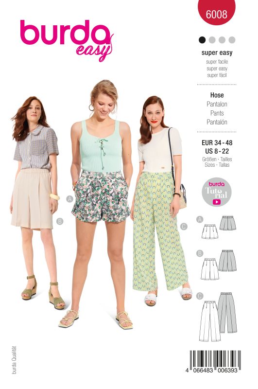 Schnittmuster Hose Burda 6008