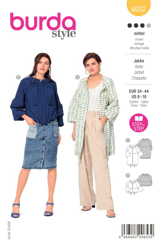 Schnittmuster Jacke Burda 6022