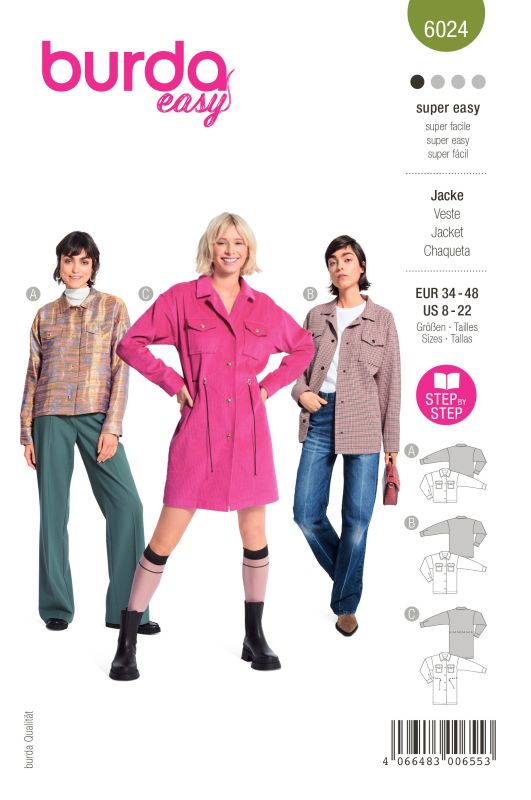Schnittmuster Jacke Burda 6024