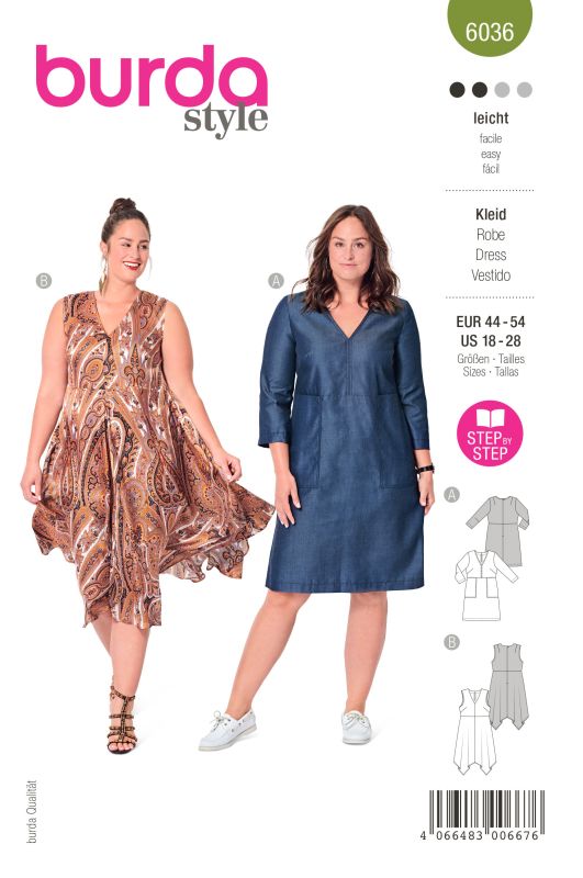 Schnittmuster Kleid Burda 6036