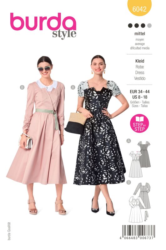 Schnittmuster Kleid  Burda 6042
