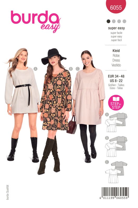 Schnittmuster Kleid Burda 6055