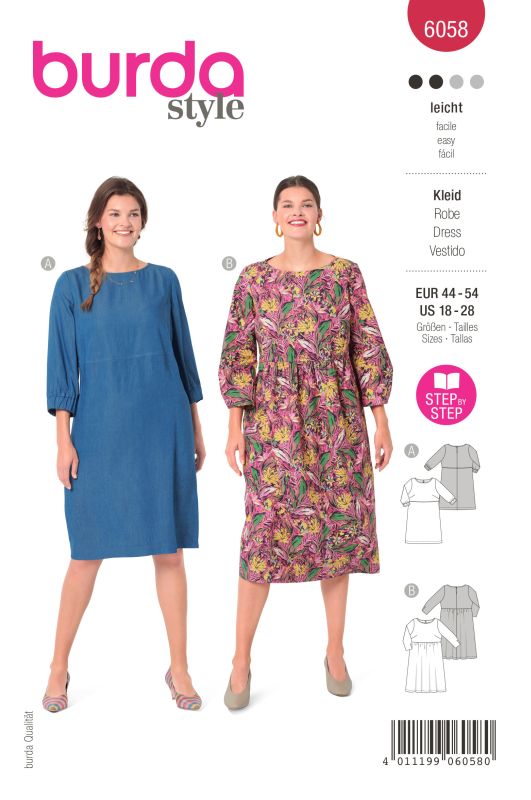 Schnittmuster Kleid Burda 6058