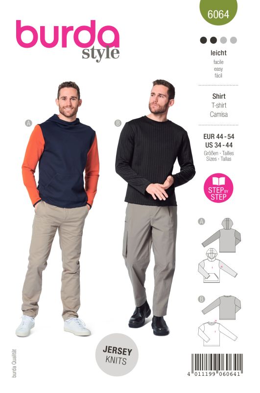 Schnittmuster Sweatshirtklassiker Burda 6064