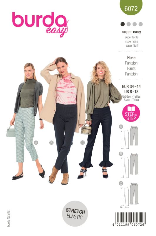 Schnittmuster Hosen Burda 6072