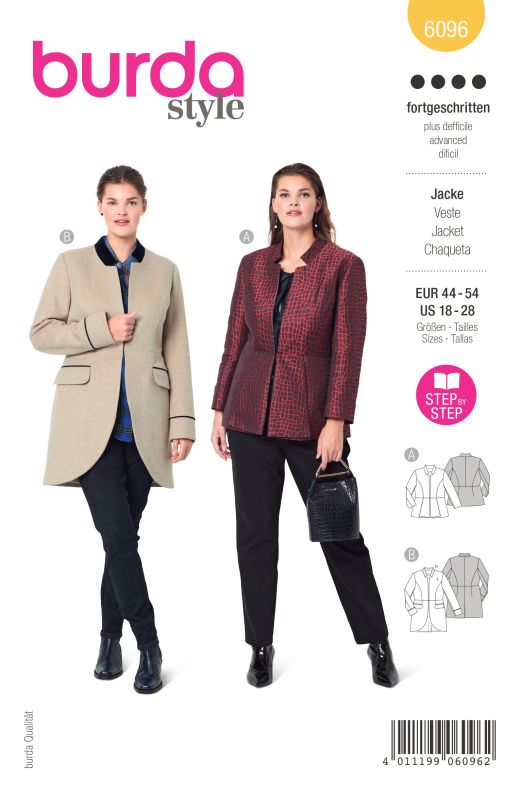 Schnittmuster Jacke Burda 6096