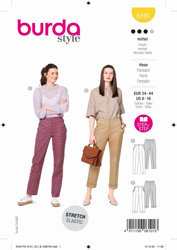 Schnittmuster Hose Burda 6101