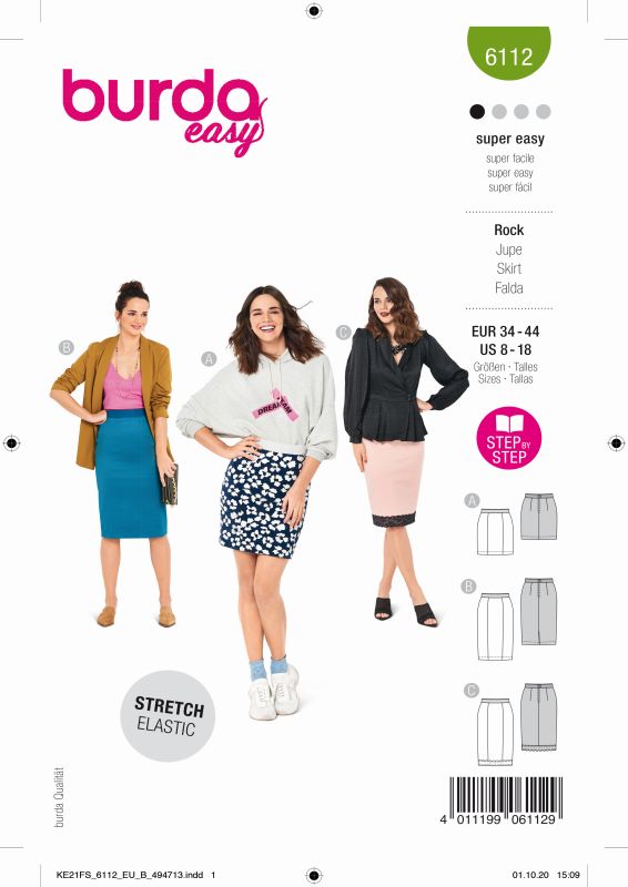 Schnittmuster Rock Burda 6112