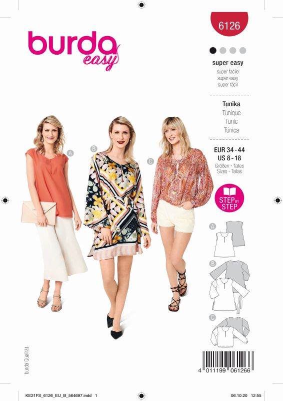 Schnittmuster Tunika Burda 6126