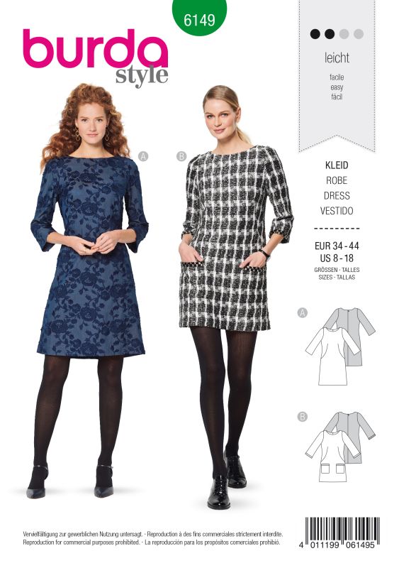 Schnittmuster Kleid Burda 6149