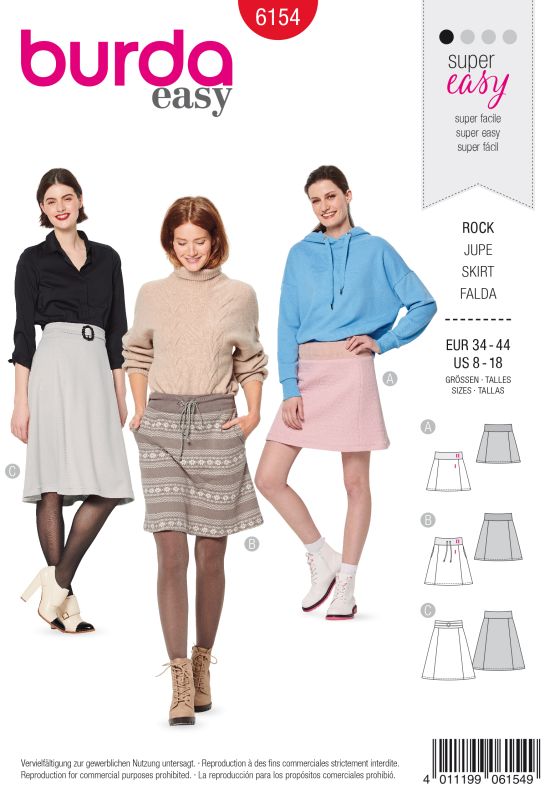 Schnittmuster Rock Burda 6154