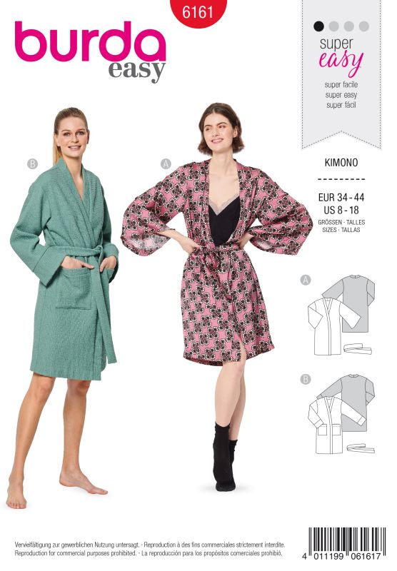 Schnittmuster Kimono Burda 6161