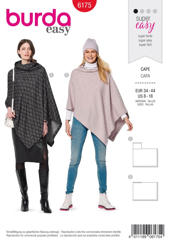 Schnittmuster Cape Burda 6175