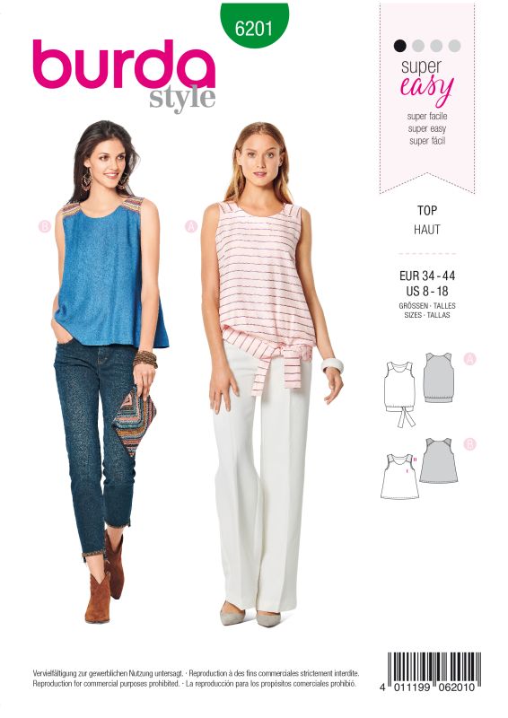 Schnittmuster Shirt Burda 6201