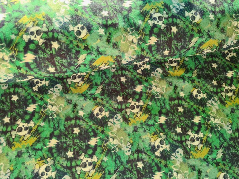 French Terry Skull grüntöne